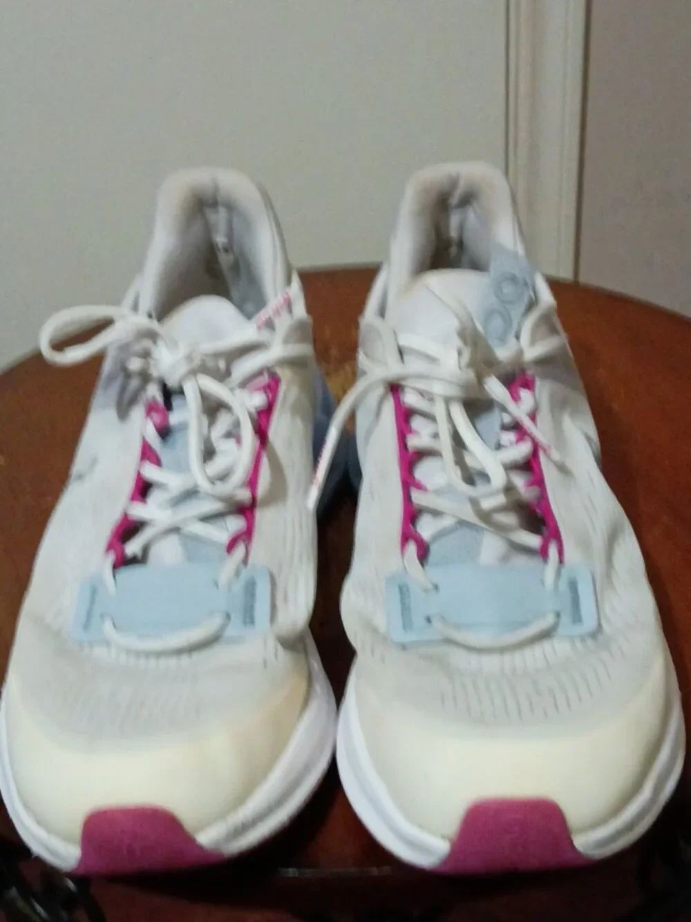 On Cloudnova Flux-Women's Mesh Sneakers-Undyed White Heather Pink Gray-Size 5.5